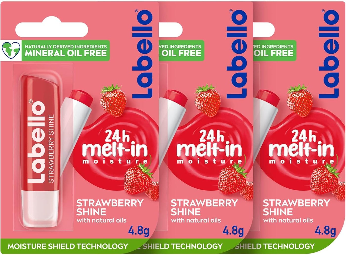 Labello Strawberry Shine Lip Balm Pack Of 3